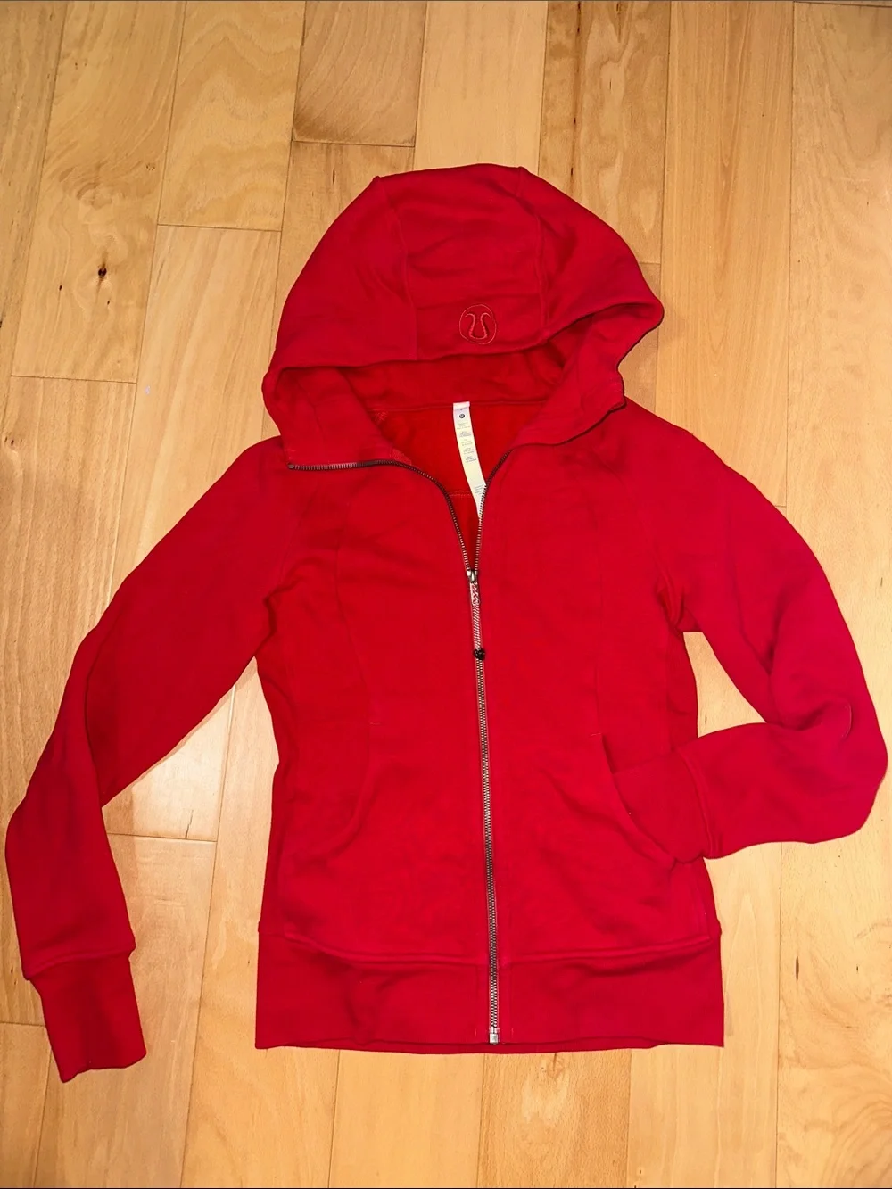 lululemon athletica Red Full-Zip Bomber Hoodie